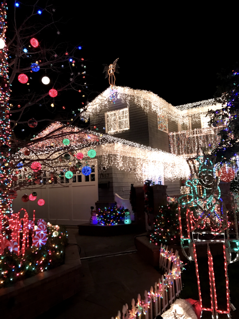 Eucalyptus Street especially stuns at nighttime when residents turn their outdoor lights and decorations on. 